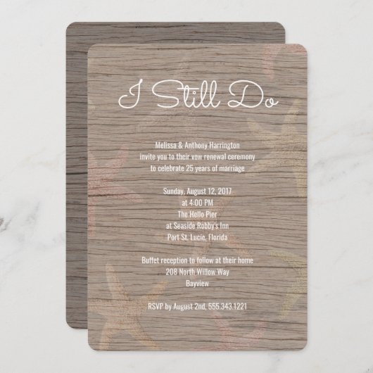 Beach Boardwalk Wedding Vow Renewal Kaart (Voorkant / Achterkant)