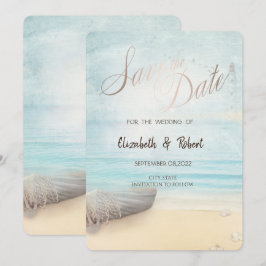 Beach Boat Lighthouder Save the Date