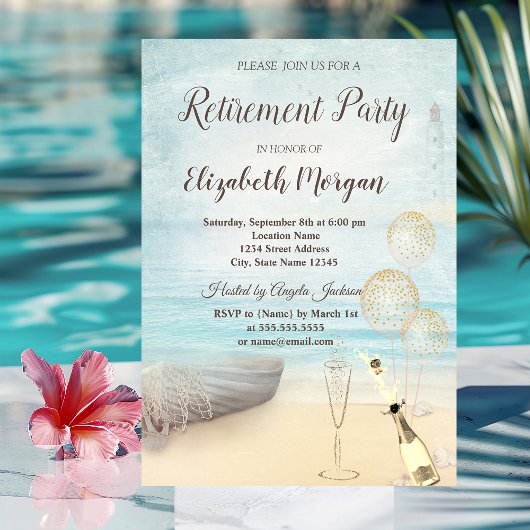 Beach Boat Lighthouders ballonnen, wijnstok Kaart