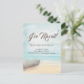 Beach Boat Lighthouse Moving Aankondigingskaart (Staand voorkant)