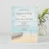 Beach Boat Lighthouse Wine Glass Verloving Kaart (Staand voorkant)