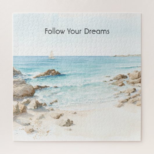 Beach Boat Ocean View  Legpuzzel (Verticaal)