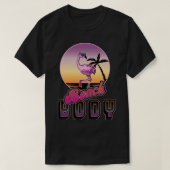 Beach body Funny Retro Flamingo T-shirt (Design voorkant)
