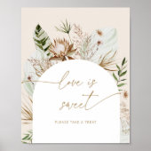 Beach bohemian pampas gras Love is lief Poster (Voorkant)
