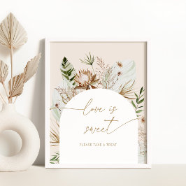 Beach bohemian pampas gras Love is lief Poster