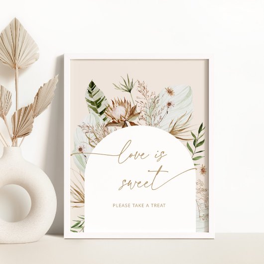 Beach bohemian pampas gras Love is lief Poster