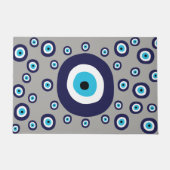 Beach Boho Mediterraans Blauw Evil Eye Print Deurmat (Voorkant)
