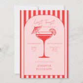 Beach Boho rood roze vrijgezellenfeest route Kaart (Voorkant)