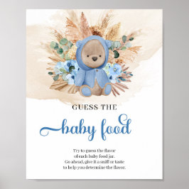 Beach boho teddy beer Raad het Baby-voedselspel Poster