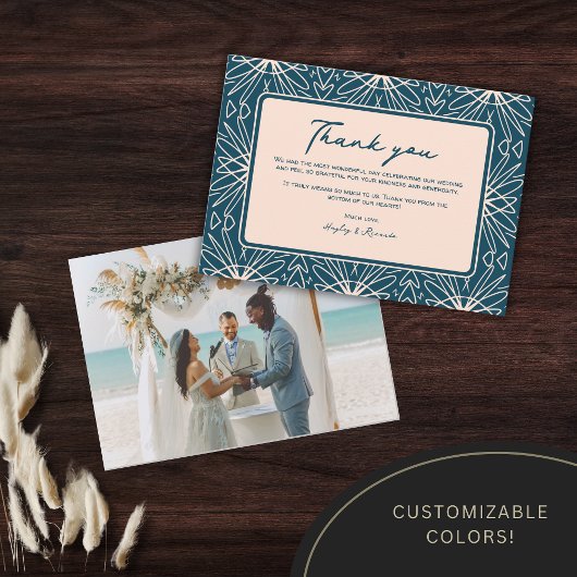 Beach Boho Trendy bruiloft Dank u kaarten