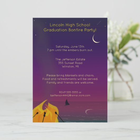 Beach Bonfire Gathering Kaart (Staand voorkant)