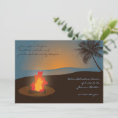 Beach Bonfire Invitation Kaart (Staand voorkant)