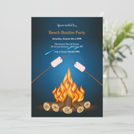 Beach Bonfire Kaart (Staand voorkant)