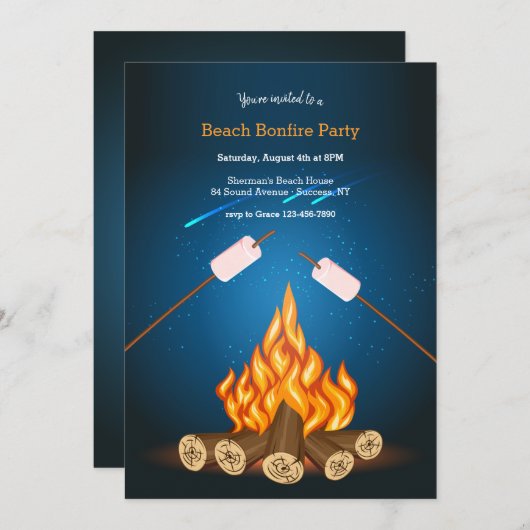 Beach Bonfire Kaart (Voorkant / Achterkant)