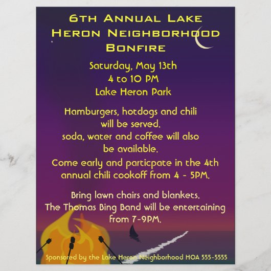 Beach Bonfire Party Flyer (Voorkant)