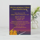 Beach Bonfire Party-uitnodiging Kaart (Staand voorkant)