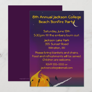 Beach Bonfire Party-uitnodiging Kaart