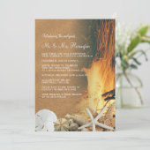 Beach Bonfire Receptie Alleen Passen getrouwd Kaart (Staand voorkant)