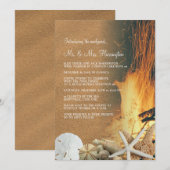 Beach Bonfire Receptie Alleen Passen getrouwd Kaart (Voorkant / Achterkant)