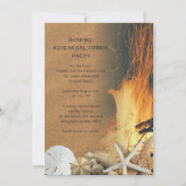 Beach Bonfire Rehearsal Dinner Party Invitations Kaart (Voorkant)