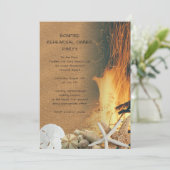 Beach Bonfire Rehearsal Dinner Party Invitations Kaart (Staand voorkant)