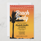 Beach Bonfire Thema Uitnodiging voor verjaardagsfe (Voorkant)
