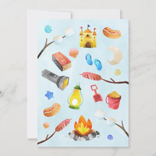 Beach Bonfire Uitnodiging voor verjaardagsfeest (Achterkant)