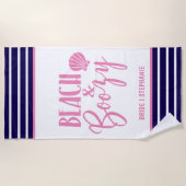 Beach & Boozy Personalized Bride Strandlaken (Voorkant)