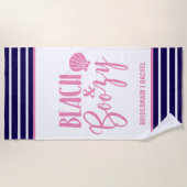 Beach & Boozy Personalized Bridesmaid Strandlaken (Voorkant)