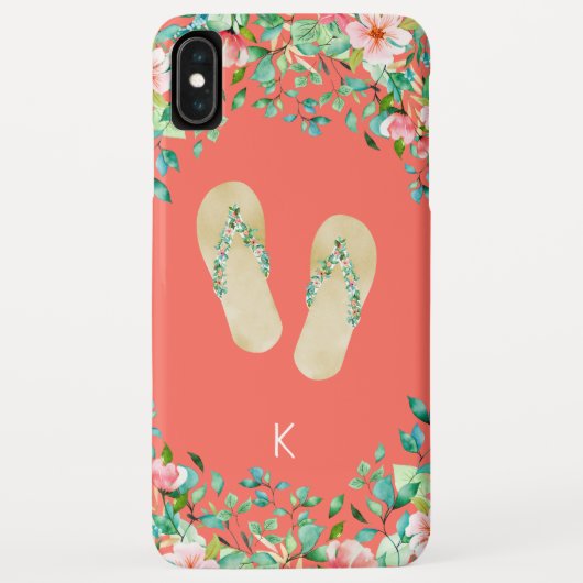 Beach Botanische Teenslippers Case-Mate iPhone Case (Achterkant)