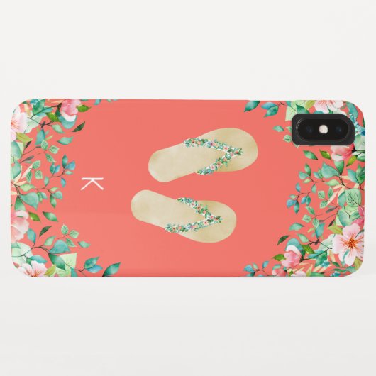 Beach Botanische Teenslippers Case-Mate iPhone Case (Achterkant (horizontaal))