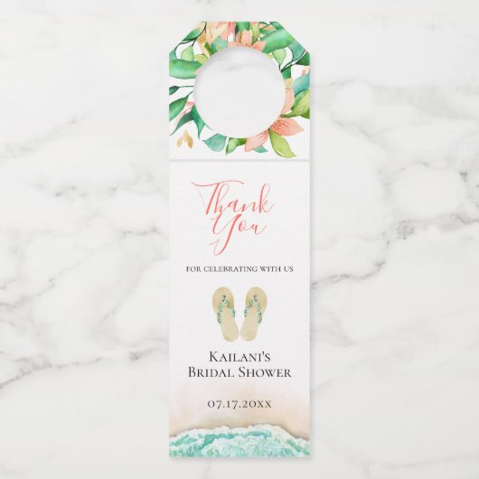 Beach Botanische Teenslippers Flessenhanger (Voorkant)