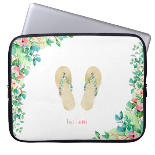 Beach Botanische Teenslippers Laptop Sleeve