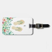 Beach Botanische Teenslippers Monogram Bagagelabel (Voorkant horizontaal)