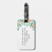 Beach Botanische Teenslippers Monogram Bagagelabel (Achterkant verticaal)