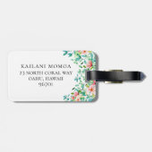 Beach Botanische Teenslippers Monogram Bagagelabel (Achterkant horizontaal)