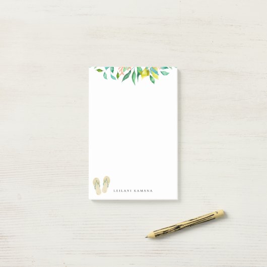 Beach Botanische Teenslippers Post-it® Notes (Op bureau)