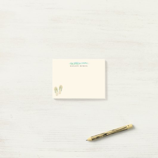 Beach Botanische Teenslippers Post-it® Notes (Op bureau)