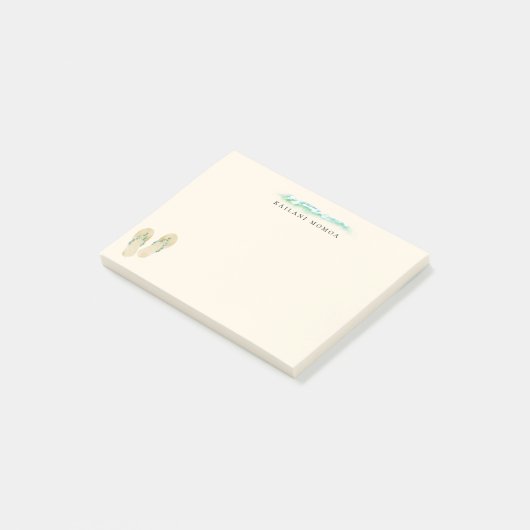 Beach Botanische Teenslippers Post-it® Notes (Schuin)