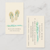 Beach Botanische Teenslippers Visitekaartje (Voorkant / Achterkant)