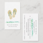 Beach Botanische Teenslippers Visitekaartje (Voorkant / Achterkant)