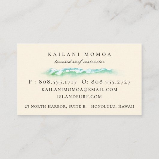 Beach Botanische Teenslippers Visitekaartje (Achterkant)