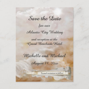 Beach Bottle Save the Date Wedding Announding Kaart