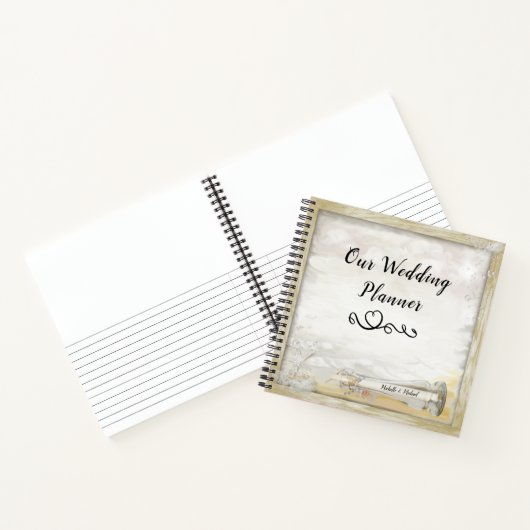 Beach Bottle Weddenschap Plans Spiral notebook Notitieboek (Binnen)