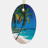 Beach Bottom Bay Barbados Keramisch Ornament (Links)
