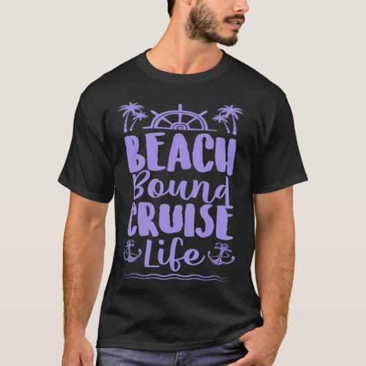 Beach Bound Cruise Trip Tropical Cruise Ship Vacat T-shirt (Voorkant)