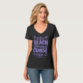 Beach Bound Cruise Trip Tropical Cruise Ship Vacat T-shirt (Voorkant volledig)