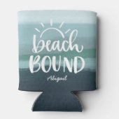 Beach Bound Custom Blue Abstract Seascape Blikjeskoeler (Achterkant)