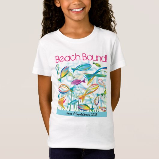Beach Bound Quote Tropical Fish Vacking T-shirt (Voorkant)