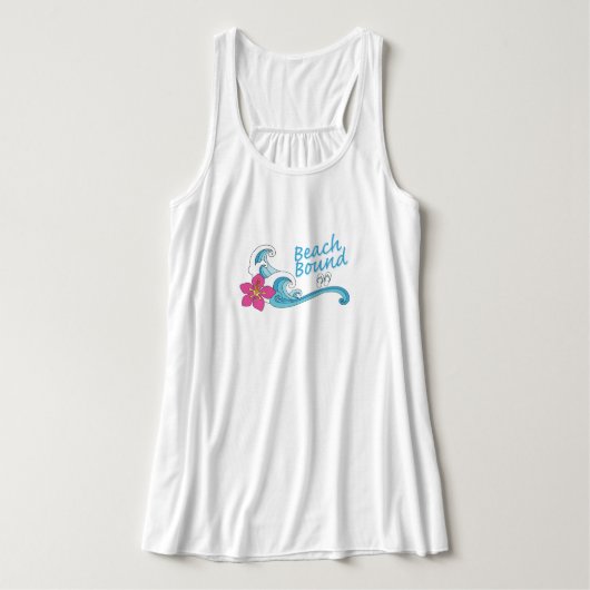 Beach Bound Women's Flowy Racerback Tanktop (Design voorkant)